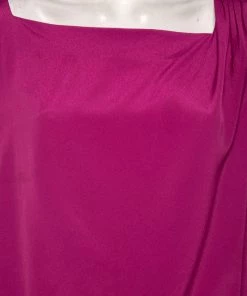 Diane Von Furstenberg Purple Crepe Pleated Sleeve Detail Cebolla Blouse L For Women -Diane Von Furstenberg shop luxury women diane von furstenberg used clothes p574306 007