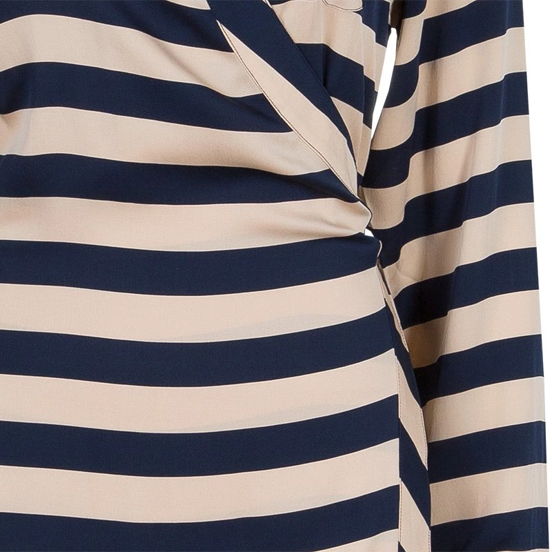 Diane Von Furstenberg Striped Silk Wraparound Helena Shirt Dress L For Women 7 Diane Von Furstenberg Striped Silk Wraparound Helena Shirt Dress L For Women - Image 7