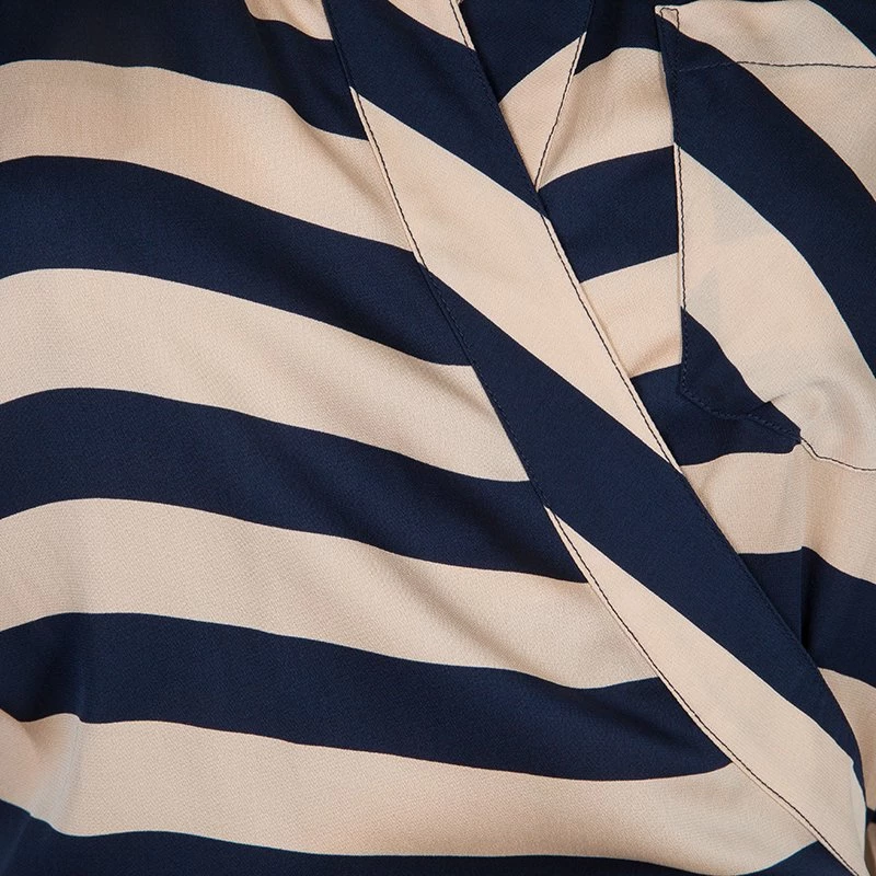 Diane Von Furstenberg Striped Silk Wraparound Helena Shirt Dress L For Women 8 Diane Von Furstenberg Striped Silk Wraparound Helena Shirt Dress L For Women - Image 8