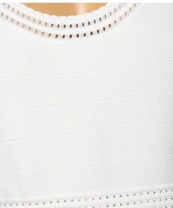 Diane Von Furstenberg White Jersey Sleeveless Flutter Perry Dress M For Women -Diane Von Furstenberg shop luxury women diane von furstenberg used clothes p574830 002