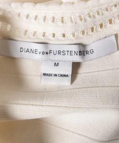 Diane Von Furstenberg White Jersey Sleeveless Flutter Perry Dress M For Women -Diane Von Furstenberg shop luxury women diane von furstenberg used clothes p574830 005