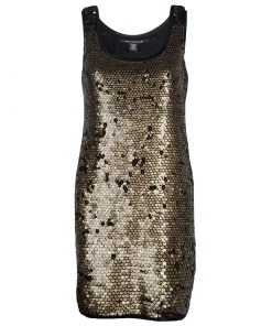 Diane Von Furstenberg Bronze Sequin Chika Dress S For Women