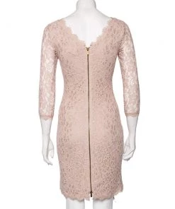 Diane Von Furstenberg Dusky Pink Lace Zarita Long Dress XS For Women -Diane Von Furstenberg shop luxury women diane von furstenberg used clothes p578271 004