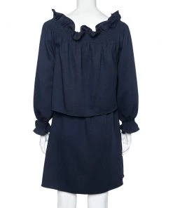 Diane Von Furstenberg Navy Blue Crepe Off-Shoulder Mini Dress M For Women 8 Diane Von Furstenberg Navy Blue Crepe Off-Shoulder Mini Dress M For Women -Diane Von Furstenberg shop luxury women diane von furstenberg used clothes p578928 003