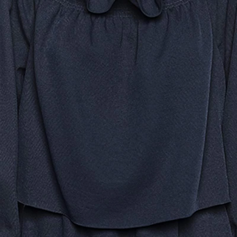 Diane Von Furstenberg Navy Blue Crepe Off-Shoulder Mini Dress M For Women 4 Diane Von Furstenberg Navy Blue Crepe Off-Shoulder Mini Dress M For Women - Image 4