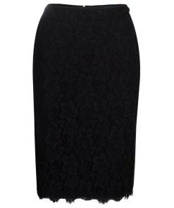 Diane Von Furstenberg Black Lace Scalloped Bottom Scotia Skirt L For Women