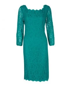 Diane Von Furstenberg Turquoise Lace Long Sleeve Zarita Dress L For Women