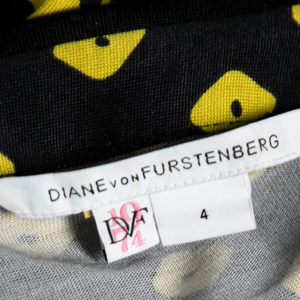 Diane Von Furstenberg Black Printed Silk Jersey New Jeanne Wrap Dress S For Women 5 Diane Von Furstenberg Black Printed Silk Jersey New Jeanne Wrap Dress S For Women - Image 5