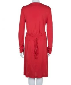 Diane Von Furstenberg Red Faux Wrap Jersey Long Sleeve Deianira Tassel Dress L For Women 12 Diane Von Furstenberg Red Faux Wrap Jersey Long Sleeve Deianira Tassel Dress L For Women -Diane Von Furstenberg shop luxury women diane von furstenberg used clothes p58974 003