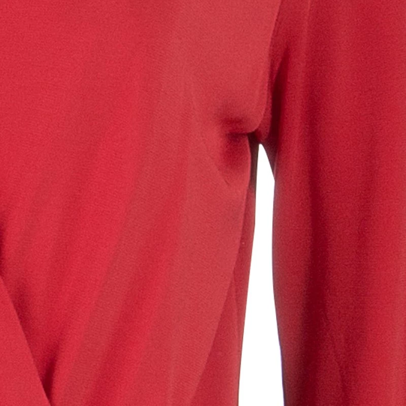 Diane Von Furstenberg Red Faux Wrap Jersey Long Sleeve Deianira Tassel Dress L For Women 7 Diane Von Furstenberg Red Faux Wrap Jersey Long Sleeve Deianira Tassel Dress L For Women - Image 7