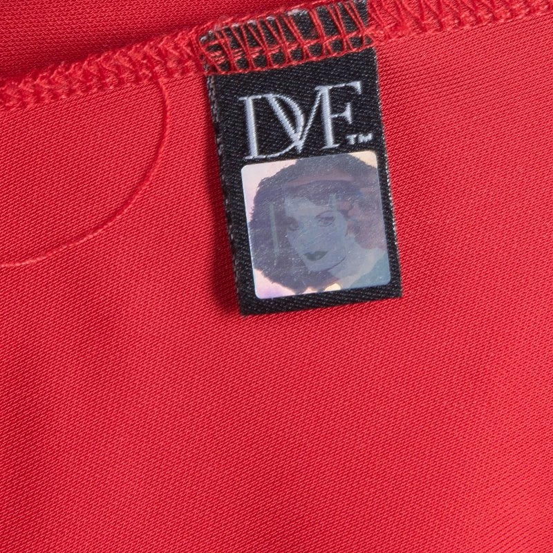 Diane Von Furstenberg Red Faux Wrap Jersey Long Sleeve Deianira Tassel Dress L For Women 9 Diane Von Furstenberg Red Faux Wrap Jersey Long Sleeve Deianira Tassel Dress L For Women - Image 9