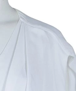 Diane Von Furstenberg White Crepe Draped Front Juliette Belted Dress L For Women -Diane Von Furstenberg shop luxury women diane von furstenberg used clothes p58988 004