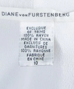 Diane Von Furstenberg White Crepe Draped Front Juliette Belted Dress L For Women -Diane Von Furstenberg shop luxury women diane von furstenberg used clothes p58988 009