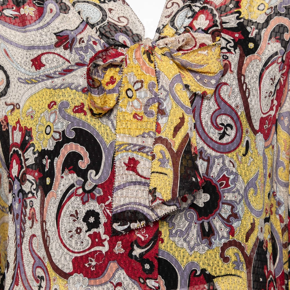 Diane Von Furstenberg Multicolor Printed Silk Neck Tie Tenner Shirt M For Women 4 Diane Von Furstenberg Multicolor Printed Silk Neck Tie Tenner Shirt M For Women - Image 4