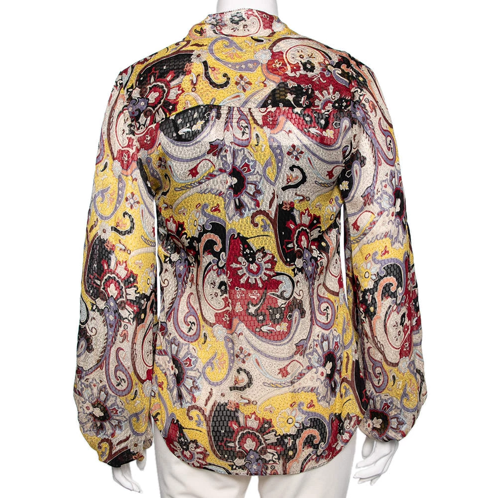 Diane Von Furstenberg Multicolor Printed Silk Neck Tie Tenner Shirt M For Women 3 Diane Von Furstenberg Multicolor Printed Silk Neck Tie Tenner Shirt M For Women - Image 3