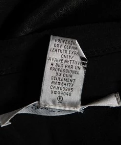 Diane Von Furstenberg Black Leather Jenning Short Sleeve Top M For Women -Diane Von Furstenberg shop luxury women diane von furstenberg used clothes p598233 003