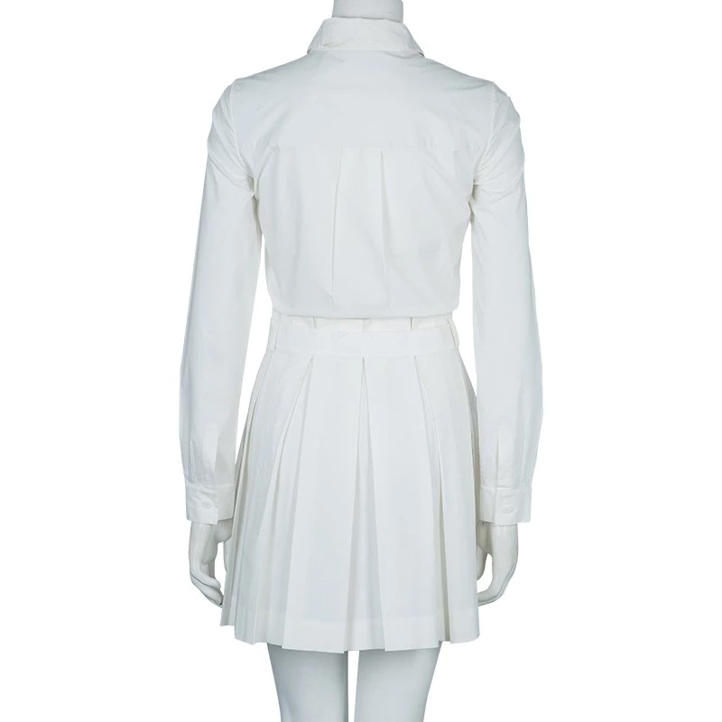 Diane Von Furstenberg White Long Sleeve Belted Montana Shirt Dress S For Women 3 Diane Von Furstenberg White Long Sleeve Belted Montana Shirt Dress S For Women - Image 3