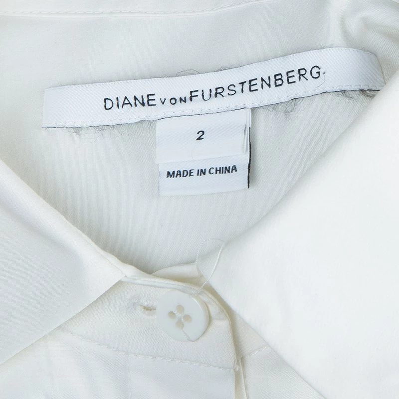 Diane Von Furstenberg White Long Sleeve Belted Montana Shirt Dress S For Women 9 Diane Von Furstenberg White Long Sleeve Belted Montana Shirt Dress S For Women - Image 9