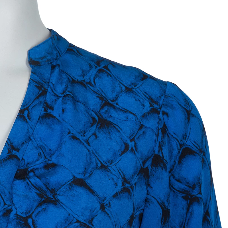 Diane Von Furstenberg Tanyana Blue Silk Dress S For Women 4 Diane Von Furstenberg Tanyana Blue Silk Dress S For Women - Image 4