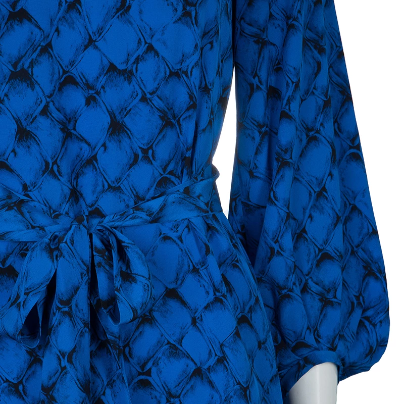 Diane Von Furstenberg Tanyana Blue Silk Dress S For Women 7 Diane Von Furstenberg Tanyana Blue Silk Dress S For Women - Image 7