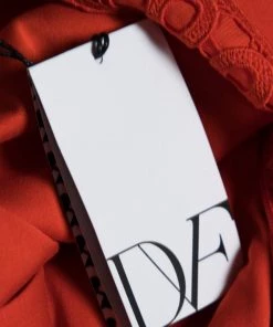 Diane Von Furstenberg Orange Guipure Lace Sleeveless Tiana Flounce Dress M For Women -Diane Von Furstenberg shop luxury women diane von furstenberg used clothes p606114 005