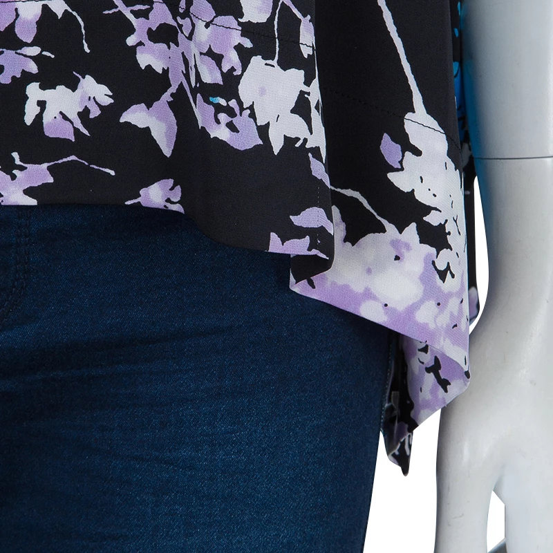 Diane Von Furstenberg Black Floral Print Oversized Kora Silk Blouse XS For Women 6 Diane Von Furstenberg Black Floral Print Oversized Kora Silk Blouse XS For Women - Image 6