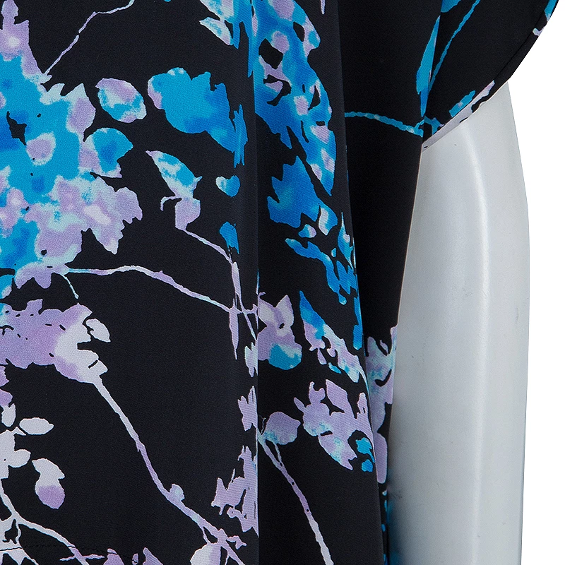 Diane Von Furstenberg Black Floral Print Oversized Kora Silk Blouse XS For Women 7 Diane Von Furstenberg Black Floral Print Oversized Kora Silk Blouse XS For Women - Image 7