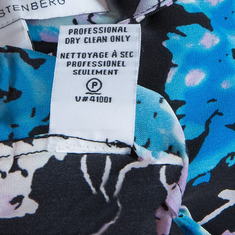 Diane Von Furstenberg Black Floral Print Oversized Kora Silk Blouse XS For Women 14 Diane Von Furstenberg Black Floral Print Oversized Kora Silk Blouse XS For Women - Image 14