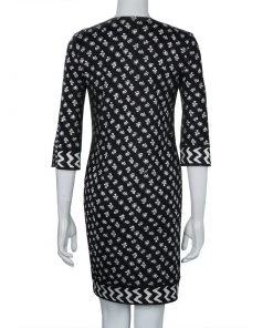 Diane Von Furstenberg Black And White Knit Rose Long Dress XS For Women 15 Diane Von Furstenberg Black And White Knit Rose Long Dress XS For Women -Diane Von Furstenberg shop luxury women diane von furstenberg used clothes p60747 003