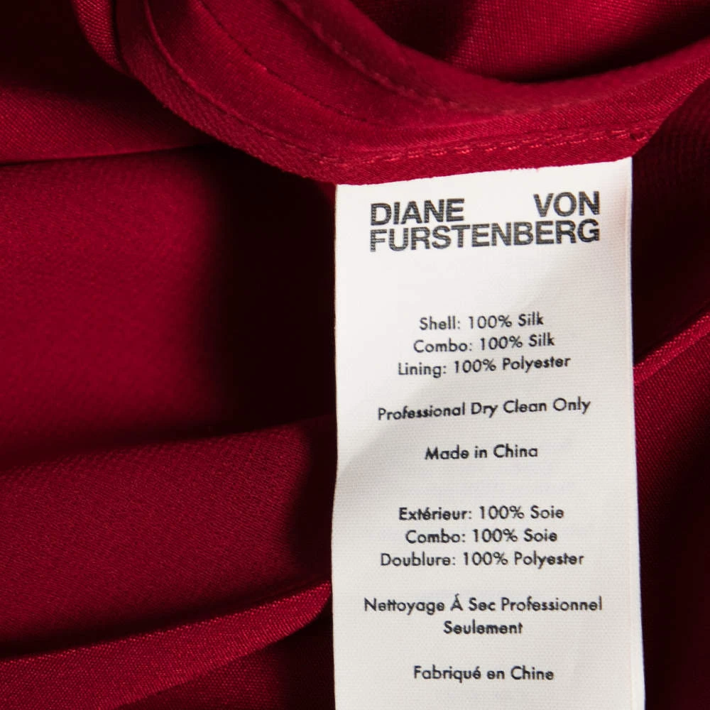 Diane Von Furstenberg Red Silk Side Slit Detail Sleeveless Dress L For Women 6 Diane Von Furstenberg Red Silk Side Slit Detail Sleeveless Dress L For Women - Image 6
