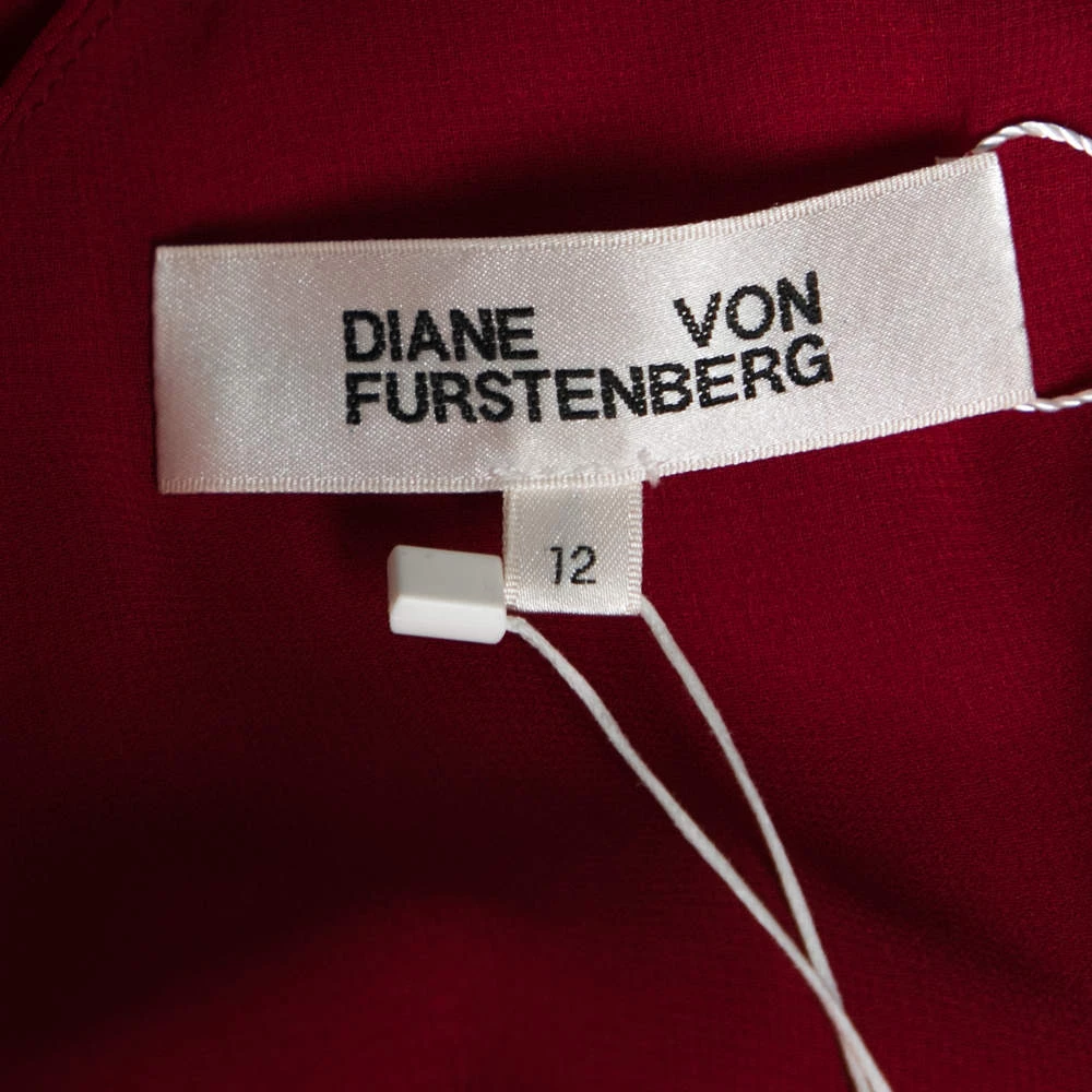 Diane Von Furstenberg Red Silk Side Slit Detail Sleeveless Dress L For Women 5 Diane Von Furstenberg Red Silk Side Slit Detail Sleeveless Dress L For Women - Image 5