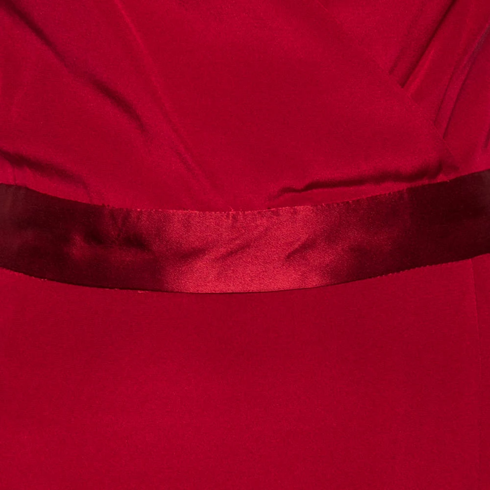 Diane Von Furstenberg Red Silk Side Slit Detail Sleeveless Dress L For Women 4 Diane Von Furstenberg Red Silk Side Slit Detail Sleeveless Dress L For Women - Image 4