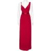Diane Von Furstenberg Red Silk Side Slit Detail Sleeveless Dress L For Women