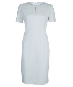Diane Von Furstenberg White Short Sleeve Kader Dress L For Women