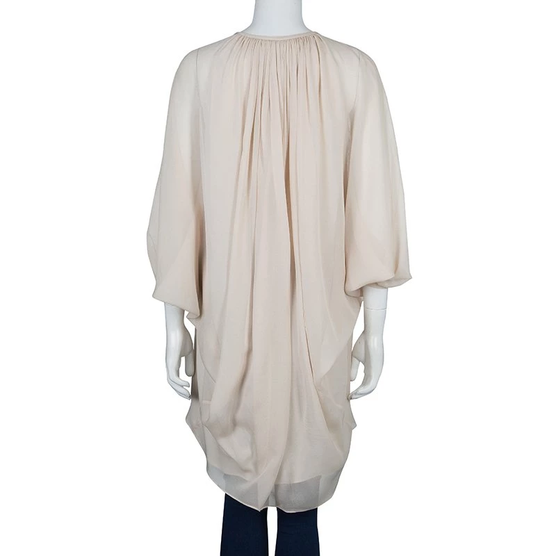 Diane Von Furstenberg Beige Silk New Fleurette Kimono Dress S For Women 3 Diane Von Furstenberg Beige Silk New Fleurette Kimono Dress S For Women - Image 3