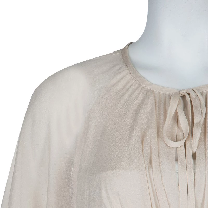 Diane Von Furstenberg Beige Silk New Fleurette Kimono Dress S For Women 5 Diane Von Furstenberg Beige Silk New Fleurette Kimono Dress S For Women - Image 5