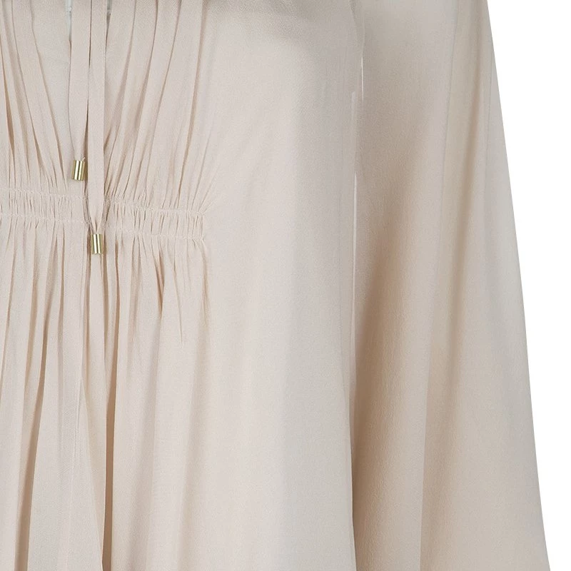 Diane Von Furstenberg Beige Silk New Fleurette Kimono Dress S For Women 7 Diane Von Furstenberg Beige Silk New Fleurette Kimono Dress S For Women - Image 7