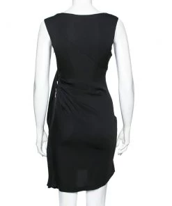 Diane Von Furstenberg Black Silk Pleated Front Dress XS For Women 7 Diane Von Furstenberg Black Silk Pleated Front Dress XS For Women -Diane Von Furstenberg shop luxury women diane von furstenberg used clothes p613028 002