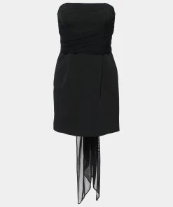 Diane Von Furstenberg shop 30 Diane Von Furstenberg Black Stretch Knit Structured Sash Mini Dress S For Women