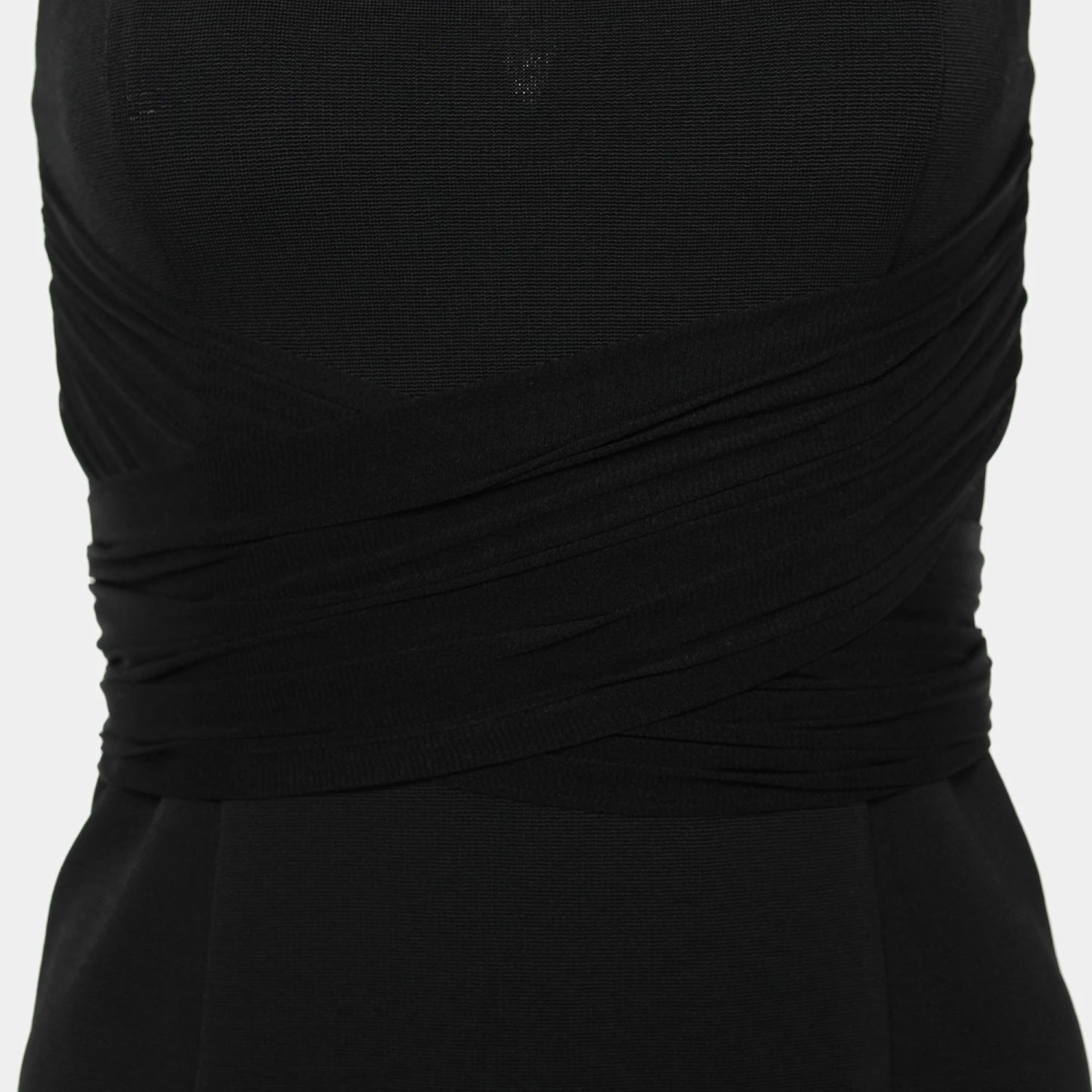 Diane Von Furstenberg Black Stretch Knit Structured Sash Mini Dress S For Women 3 Diane Von Furstenberg Black Stretch Knit Structured Sash Mini Dress S For Women - Image 3
