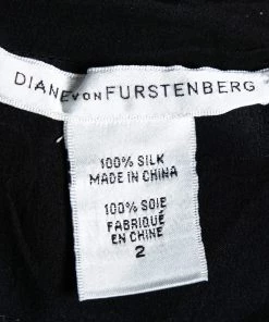 Diane Von Furstenberg Black Silk Button Front Belted Dress S For Women -Diane Von Furstenberg shop luxury women diane von furstenberg used clothes p632040 003
