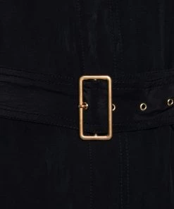 Diane Von Furstenberg Black Silk Button Front Belted Dress S For Women -Diane Von Furstenberg shop luxury women diane von furstenberg used clothes p632040 005