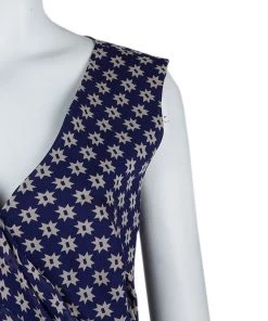 Diane Von Furstenberg Navy Blue Silk Star Print Ruched Francia Dress L For Women 16 Diane Von Furstenberg Navy Blue Silk Star Print Ruched Francia Dress L For Women -Diane Von Furstenberg shop luxury women diane von furstenberg used clothes p63275 005