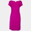 Diane Von Furstenberg Pink Bally Ruched Sides Jersey Dress M For Women