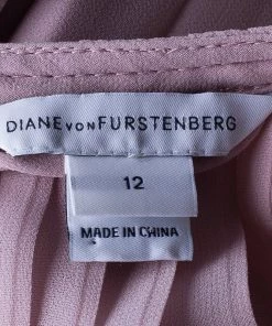 Diane Von Furstenberg Ria Blush Pink Pleated Dress L For Women -Diane Von Furstenberg shop luxury women diane von furstenberg used clothes p634 008