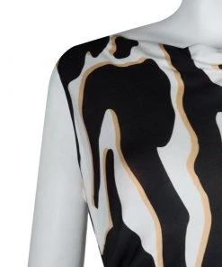 Diane Von Furstenberg Printed Jersey Ruched Glasmary Dress M For Women -Diane Von Furstenberg shop luxury women diane von furstenberg used clothes p63489 005