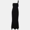 Diane Von Furstenberg Black Fluid Crepe One Shoulder Gown L For Women
