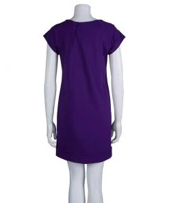 Diane Von Furstenberg Purple Knit Short Sleeve Shalom Dress S For Women -Diane Von Furstenberg shop luxury women diane von furstenberg used clothes p64134 003