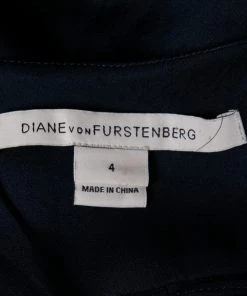 Diane Von Furstenberg Navy Blue Silk Pleated Dress S For Women -Diane Von Furstenberg shop luxury women diane von furstenberg used clothes p645833 003