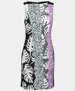 Diane Von Furstenberg Black Knit Embroidered Sleeveless Dress M For Women